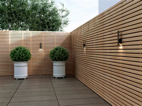 Douglas Fir Narrow Slatted Fence Panel Contemporary Fencing