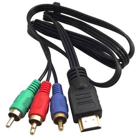 Video Audio HDMI Male to 3 RCA AV Cable Adapter Audio Video Component ...