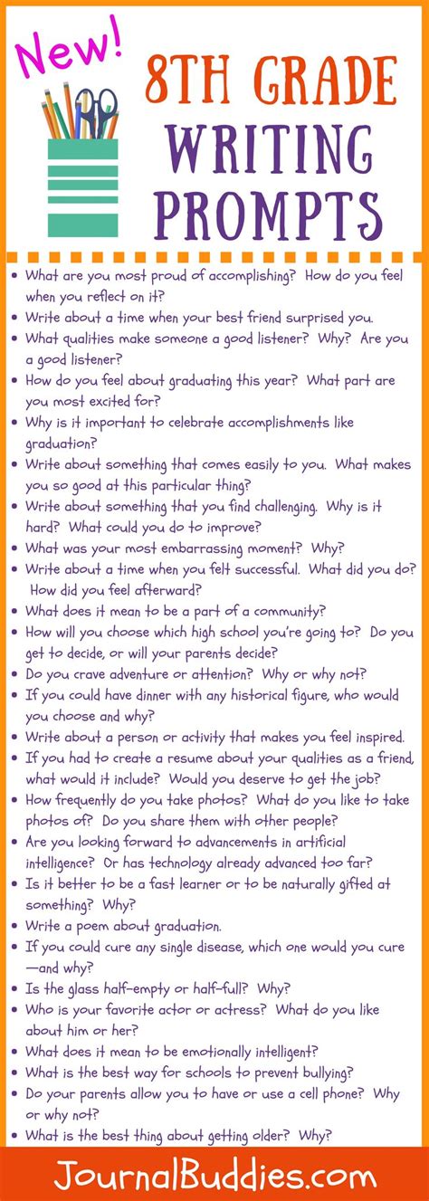 Writing Prompts For 8th Grade Pdf