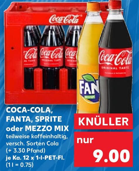 Coca Cola Fanta Sprite Oder Mezzo Mix Ka X L Pet Fl Angebot Bei