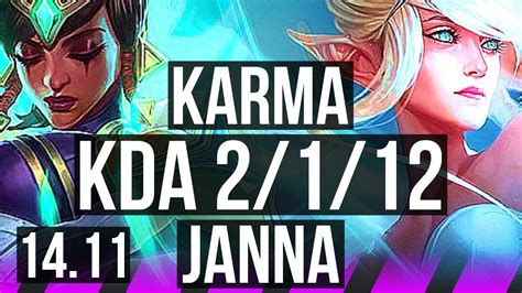 KARMA Jhin Vs JANNA Kai Sa SUP 2 1 12 600 Games EUW