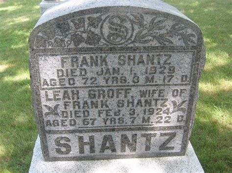 Leah Groff Shantz 1856 1924 Mémorial Find a Grave