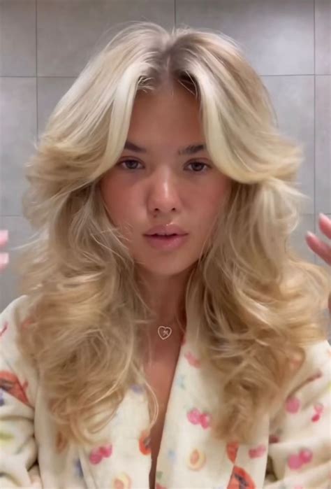 Matilda Djerf Light Blonde Hair Blowout Hair Wine Hair