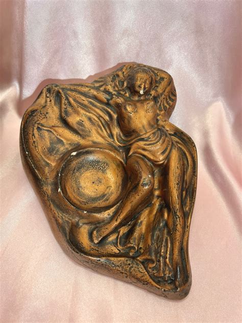 Large Vintage Nude Woman Ashtray Cast Iron Brushed Etsy Canada