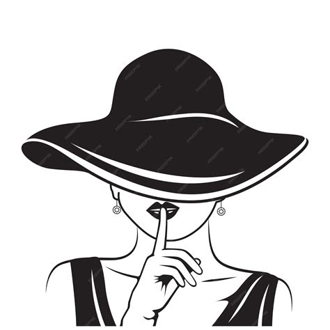 Premium Vector Vector Beautiful Woman Wearing A Hat Vector Silhouette