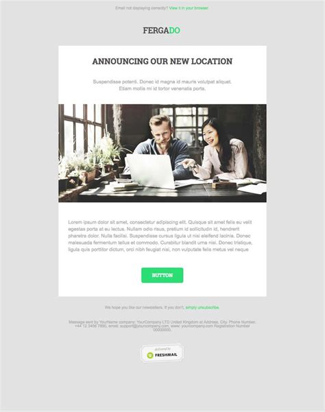 Simple Newsletter Template By Freshmail Email Newsletter Template Newsletter Templates Free