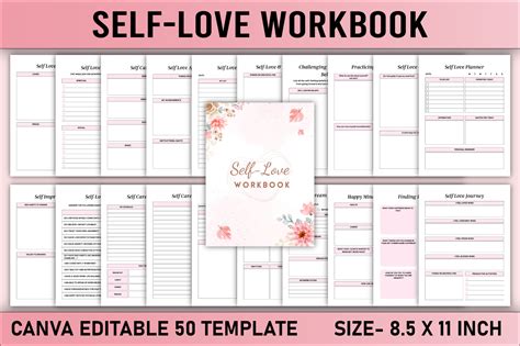 Editable Self Love Workbook Canva Graphic By Kdp Gallery · Creative Fabrica