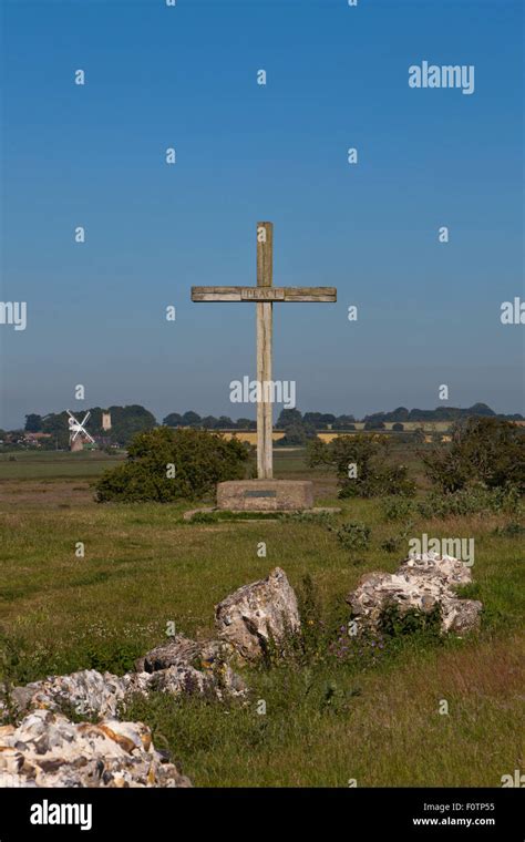 Cross At The Sacred Site Of St Benets Abbey Ruins On The Norfolk Broads