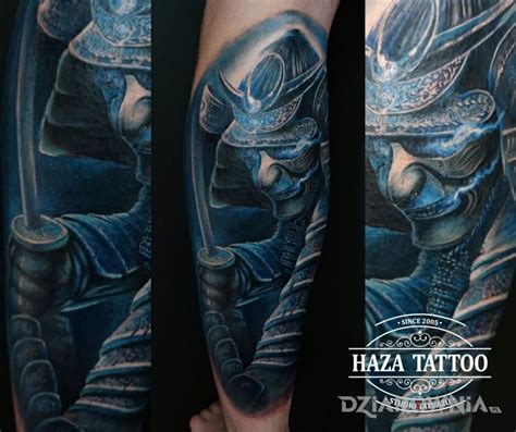 Tatuaż samurai Autor Studio Haza Tattoo dziarownia pl