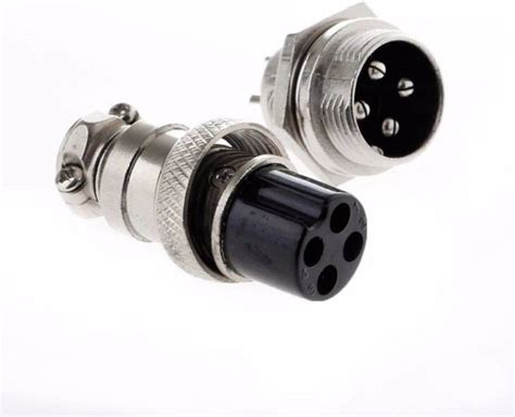 Vgs Marketings 1set Gx16 4pin Male And Female Dia 16mm Panel Cable Connector Aviation Plug Socket