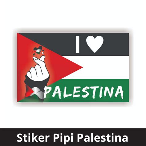 Jual Stiker Pipi Bendera Palestina Bentuk Hati Love Sticker Aksesoris