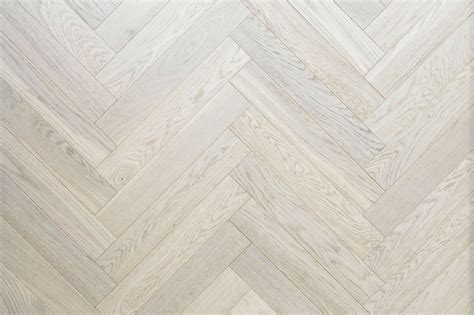 White Lacquered Engineered Herringbone Parquet Uk Project White