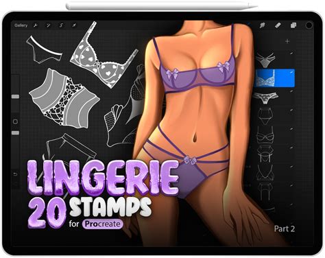 20 Procreate Lingerie Stamp Brushes Part 2 Sexy Underwear Procreate Erotic Underwear Lingerie