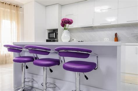 Premium Photo | White dining table in modern kitchen