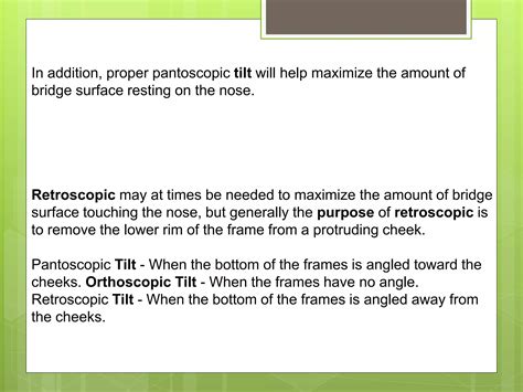 Pantoscopic Tilt Ppt