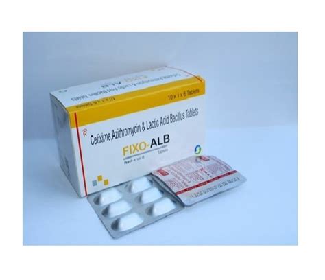 Fixo Alb Cefixime And Azetromicyne Lactic Tablets 250 Mg At Rs 148