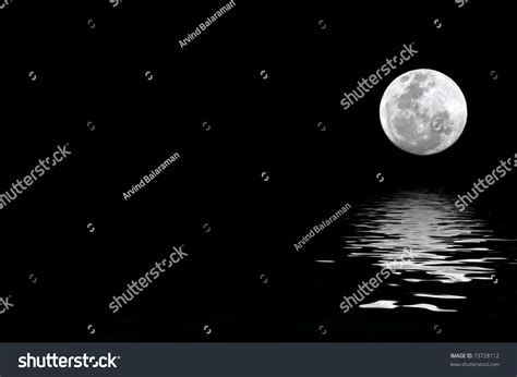 Full Moon Water Reflection Copy Space Stock Photo (Edit Now) 73728112