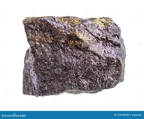 Raw Bornite With Chalcopyrite Rock Isolated Stock Photo Image Of