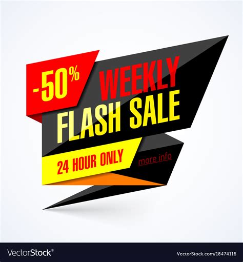 24 Hour Flash Sale Bright Banner Royalty Free Vector Image