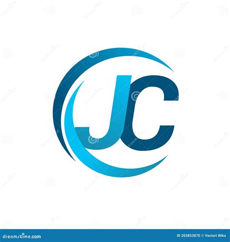 Letra Inicial Jc Logoype Nombre De La Empresa Círculo Azul Y Diseño De