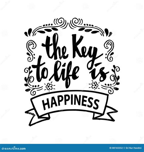 The Key To Life is Happiness. Stock Vector - Illustration of board