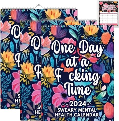 Rdeuod 2024 Mental Health Calendar Funny Sweary Calendar 2024 Wall