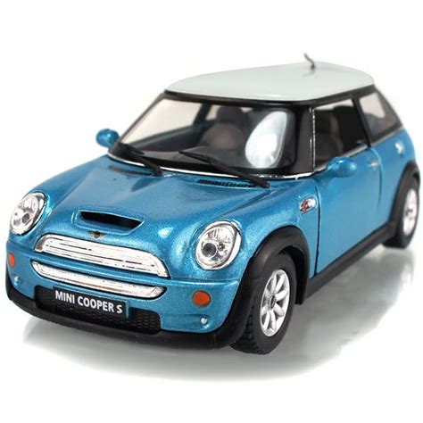 New MINI COOPER 1:24 Alloy Diecast Model Car Blue Toy collection B023 ...