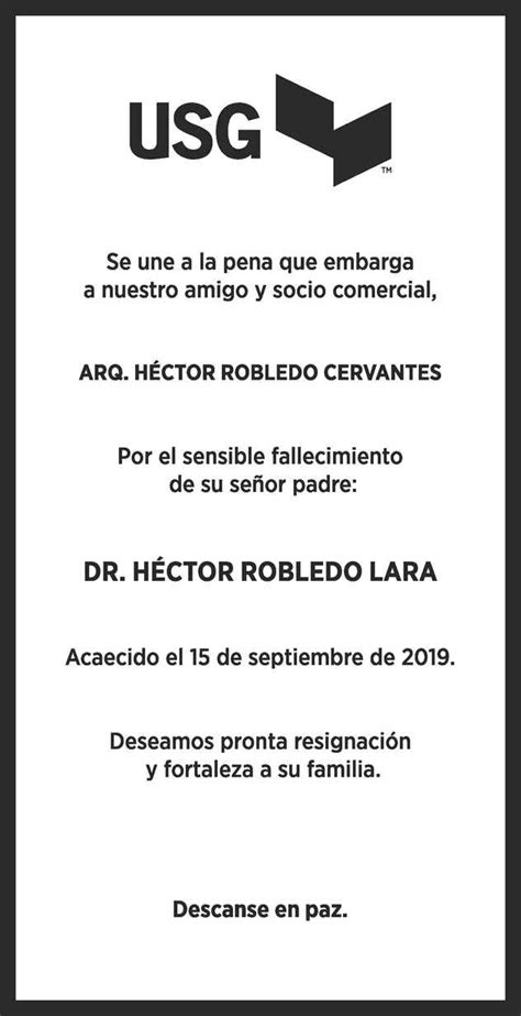 Dr Héctor Robledo Lara Obituario Esquela