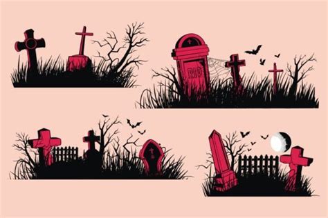 Grave Tombstones Halloween Graphic By Onoborgol · Creative Fabrica