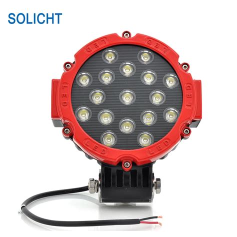 SOLICHT 7 51W Auto Off Road LED Work Lights 12V Round LED Driving