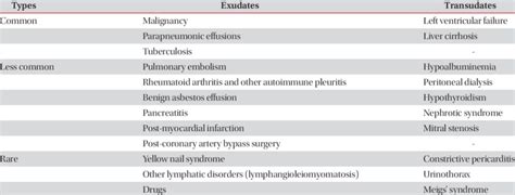 Causes Of Exudative Pleural Effusion