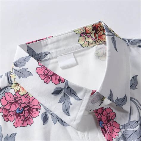 Camicia Hawaiian Stampa D Sfondo Floreale Uomo Donna Unisex