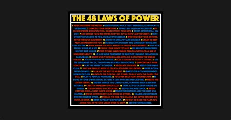 The 48 Laws Of Power Poster Self Help - The 48 Laws Of Power - Sticker ...