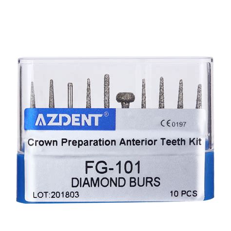 Azdent Dental Fg Diamond Burs Set Friction Grip For High Speed