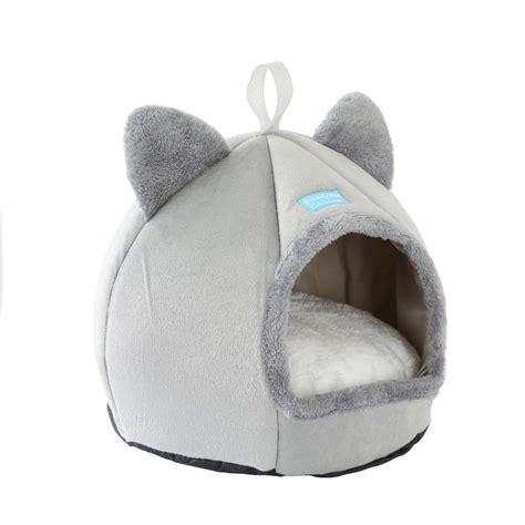 Cama Casa Toca Iglu Tenda Caminha Cabana Para Gatos Pets Cinza Duke