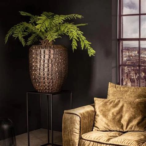 Luxe Plantenpot Xl Krokodil Reli F Brons Koper Look Grote