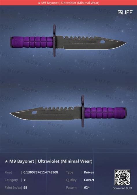 M Bayonet Ultraviolet Minimal Wear Mw Csgo Skins Knives Knife Items