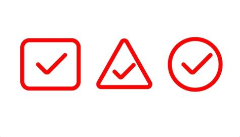 Premium Vector | Red tick icon for note or business