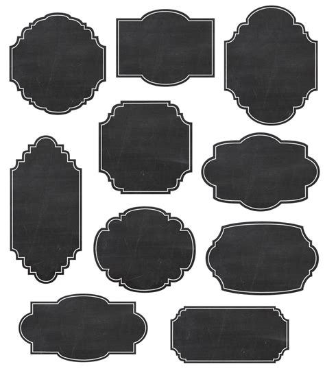 Chalkboard Labels Clip Art Digital Frames Vector Eps Etsy