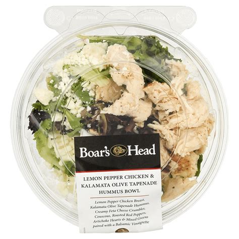 Boar S Head Hummus Bowl Lemon Pepper Chicken Kalamata Olive Tapenade