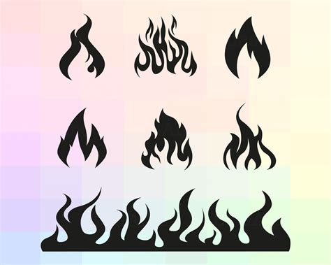 Fire Svg Flames Svg Fire Cricut Fire Dxf Flames Cutting Etsy