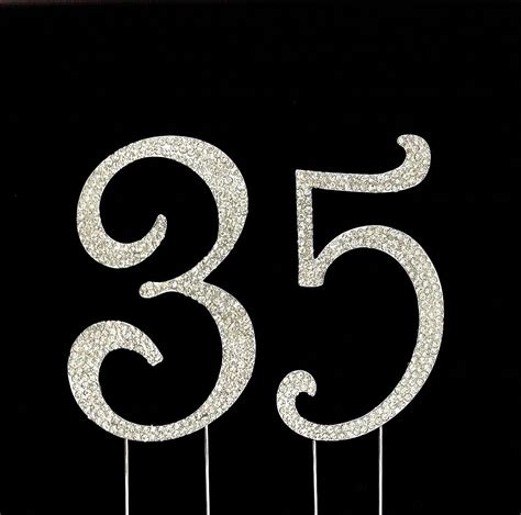 Large 35th Birthday Wedding Anniversary Number Cake Topper