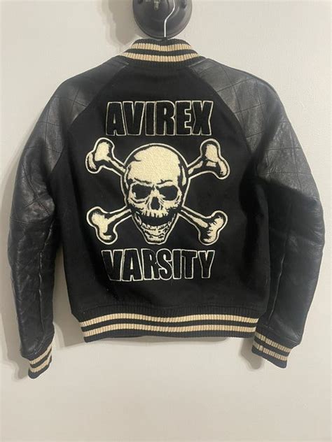 Avirex Varsity Jacket Avirex Skull Varsity Grailed