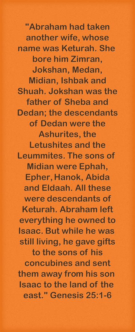 Abraham Had Taken Another Wife Whose Name Was Keturah Quozio