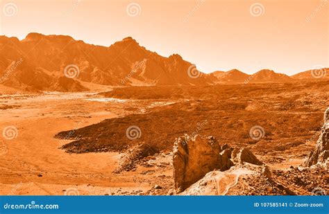 Martian landscape stock image. Image of lifeless, landscape - 107585141