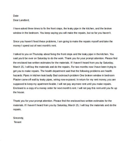 Sample Letter To Tenant For Damages Template Business 59360 Hot Sex