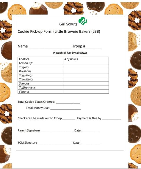 Lbb Cookie Pick Up Form 2020 2021 Etsy