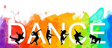 Detailed Vector Illustration Silhouettes Of Expressive Dance Colorful