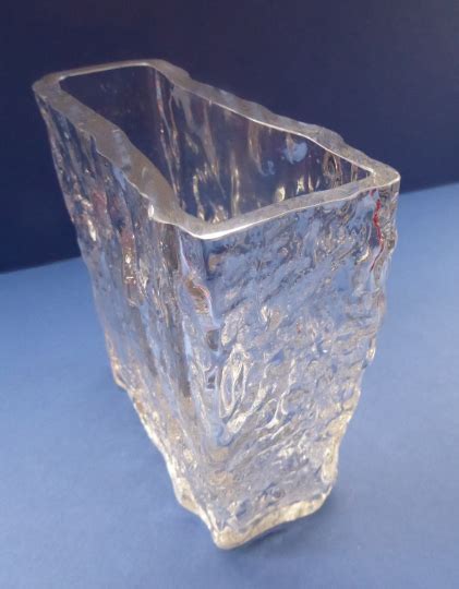 Iittala Pinus Style Vase 1970s Vintage Tall Oblong Clear Glass Bark V Iconic Edinburgh