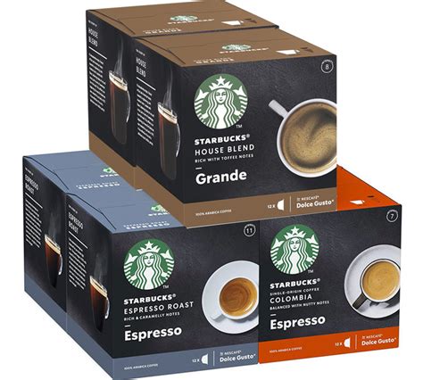 Pack découverte capsules café pour Nescafe Dolce Gusto Starbucks